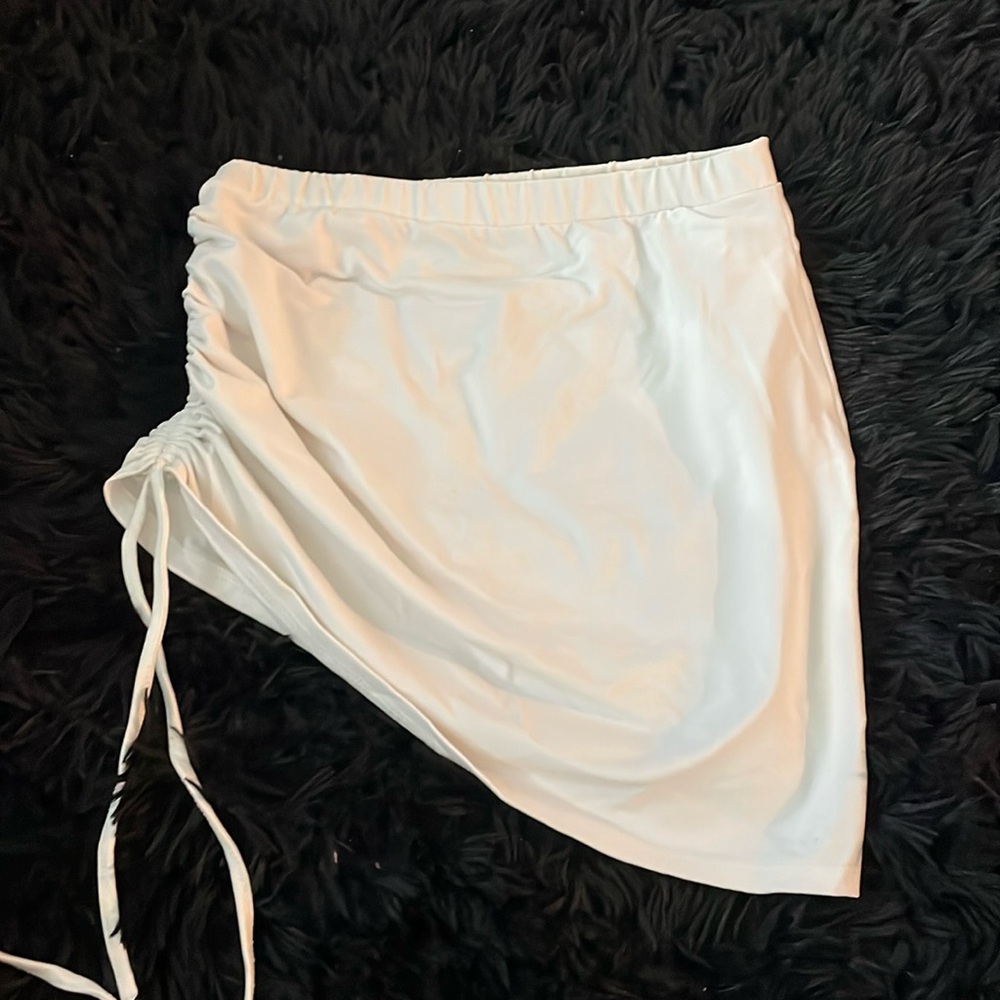 White mini skirt